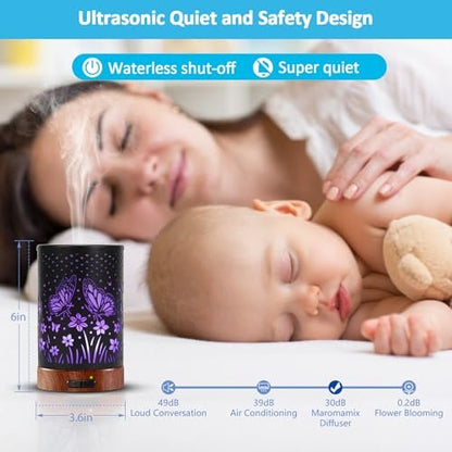 Maromamix Aromadiffusor aus Metall – 150 ml Ultraschall-Kaltvernebler mit 7 Farben LED-Licht, Auto-Abschaltung – Geschenk für Mama – für Zuhause