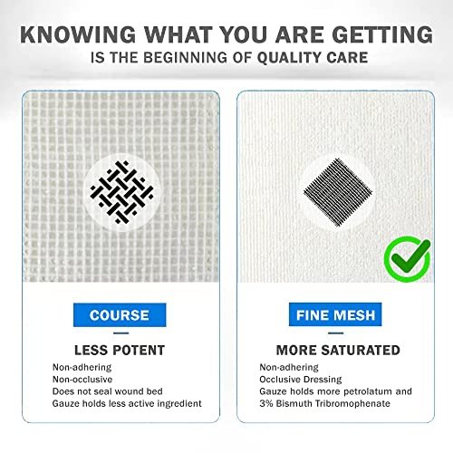 EVERLIT Xeroform Petrolatum-Dressing – Sterile, nicht haftende Okklusiv-Feingaze-Kompresse, 2" x 2", 25er-Pack