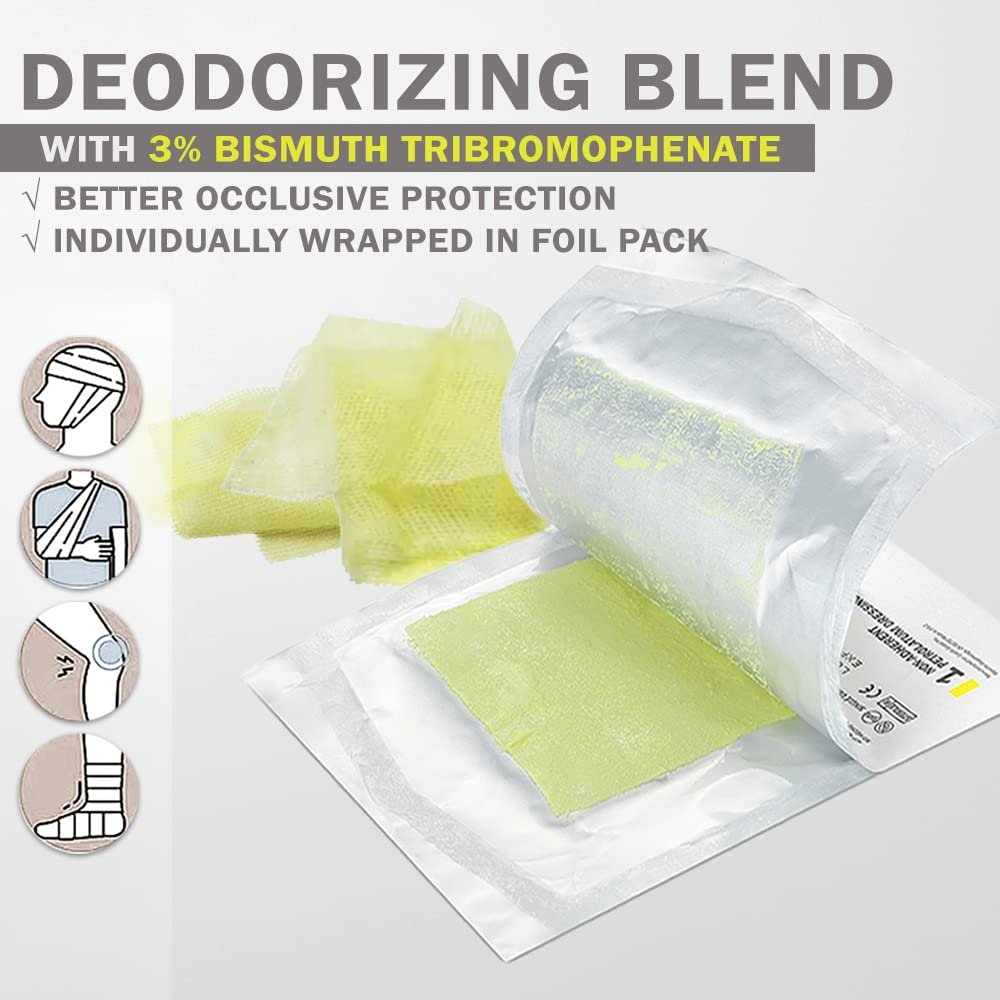 EVERLIT Xeroform Petrolatum-Dressing – Sterile, nicht haftende Okklusiv-Feingaze-Kompresse, 2" x 2", 25er-Pack