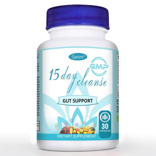 TAOTERS 15-Tage-Darmreinigung Unterstützung 1er Pack, Entgiftungsergänzung mit Senna, Cascara Sagrada & Flohsamenschalen, für Männer und Frauen | 30 Kapseln
