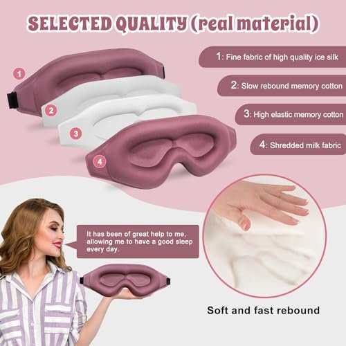 Clbxzwc 3D Fortschrittliche Schlafmaske – Ultra Zarte, Hautfreundliche Augenmaske mit 100% Lichtdichtigkeit für Damen und Herren