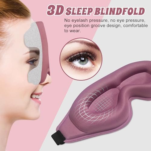 Clbxzwc 3D Fortschrittliche Schlafmaske – Ultra Zarte, Hautfreundliche Augenmaske mit 100% Lichtdichtigkeit für Damen und Herren