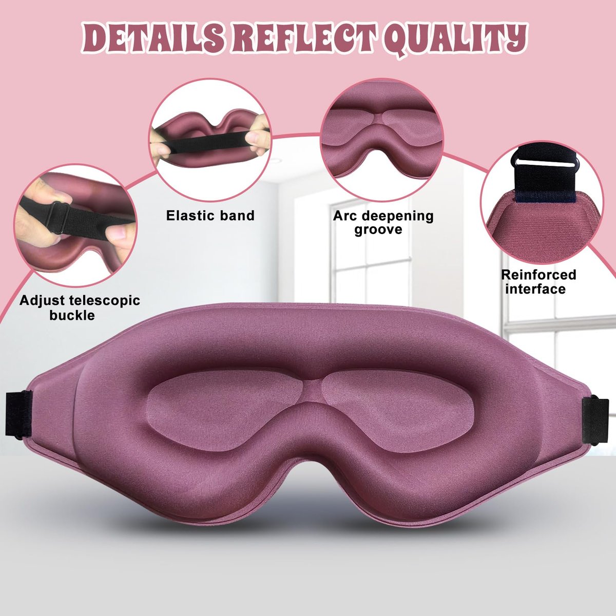 Clbxzwc 3D Fortschrittliche Schlafmaske – Ultra Zarte, Hautfreundliche Augenmaske mit 100% Lichtdichtigkeit für Damen und Herren