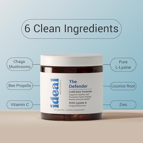 L-Lysin Lippenherpes Behandlung mit Immununterstützung - L-Lysin 1000mg Kapseln, Chaga, Bienenpropolis, Vitamin C, Zink & Süßholzwurzel-Extrakt - Nicht-GVO, Vegetarisch, 60 Kapseln für Männer und Frauen