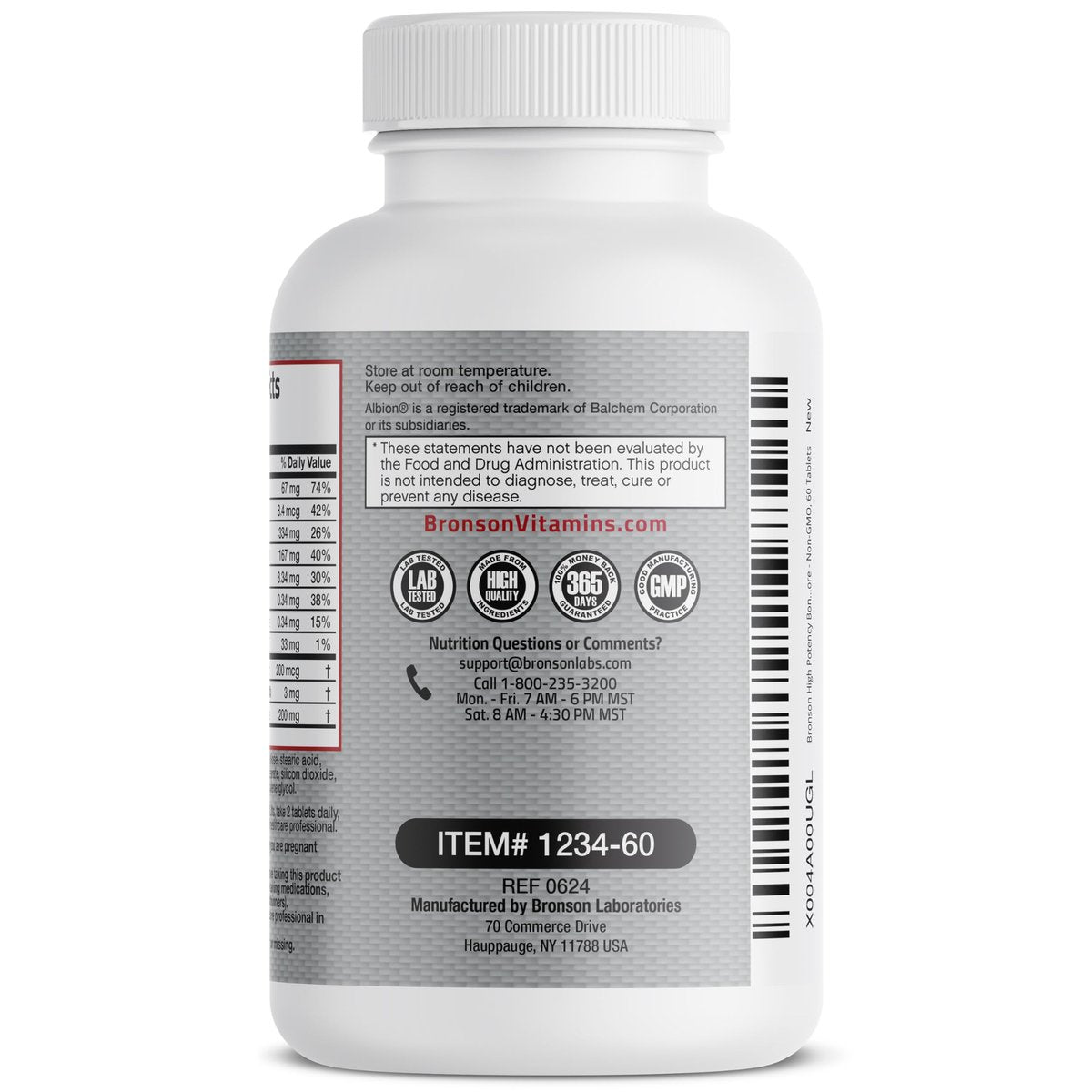 Bronson Knochengesundheits- & Stärkekomplex* Hochpotente Formel mit 200 µg Vitamin K2 als MK7, plus Calcium, Bor, Cissus Quadrangularis, Magnesium, Vitamin D3 und mehr – Non-GMO, 60 Tabletten