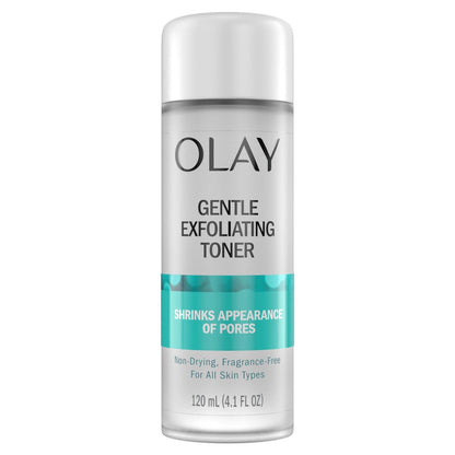Olay Sanftes Peeling-Toner, Duftfrei, 4,1 fl oz, Porenbehandlung Gesichtsreiniger, öffnet und verfeinert das Erscheinungsbild der Poren