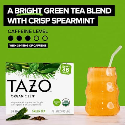 TAXO Bio Grüner Tee Zen – Erfrischender Zitronengras- und Minztee, 36 Beutel, koffeinhaltig