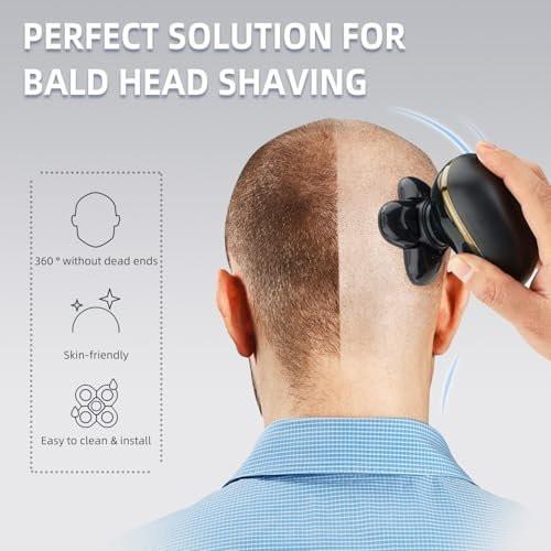 Freedom Grooming Ersatzklingen für Glatzkopf-Rasierer – Premium 5-Klingen-Rasierköpfe für Männer, 3 Reinigungsbürsten, 3er-Pack