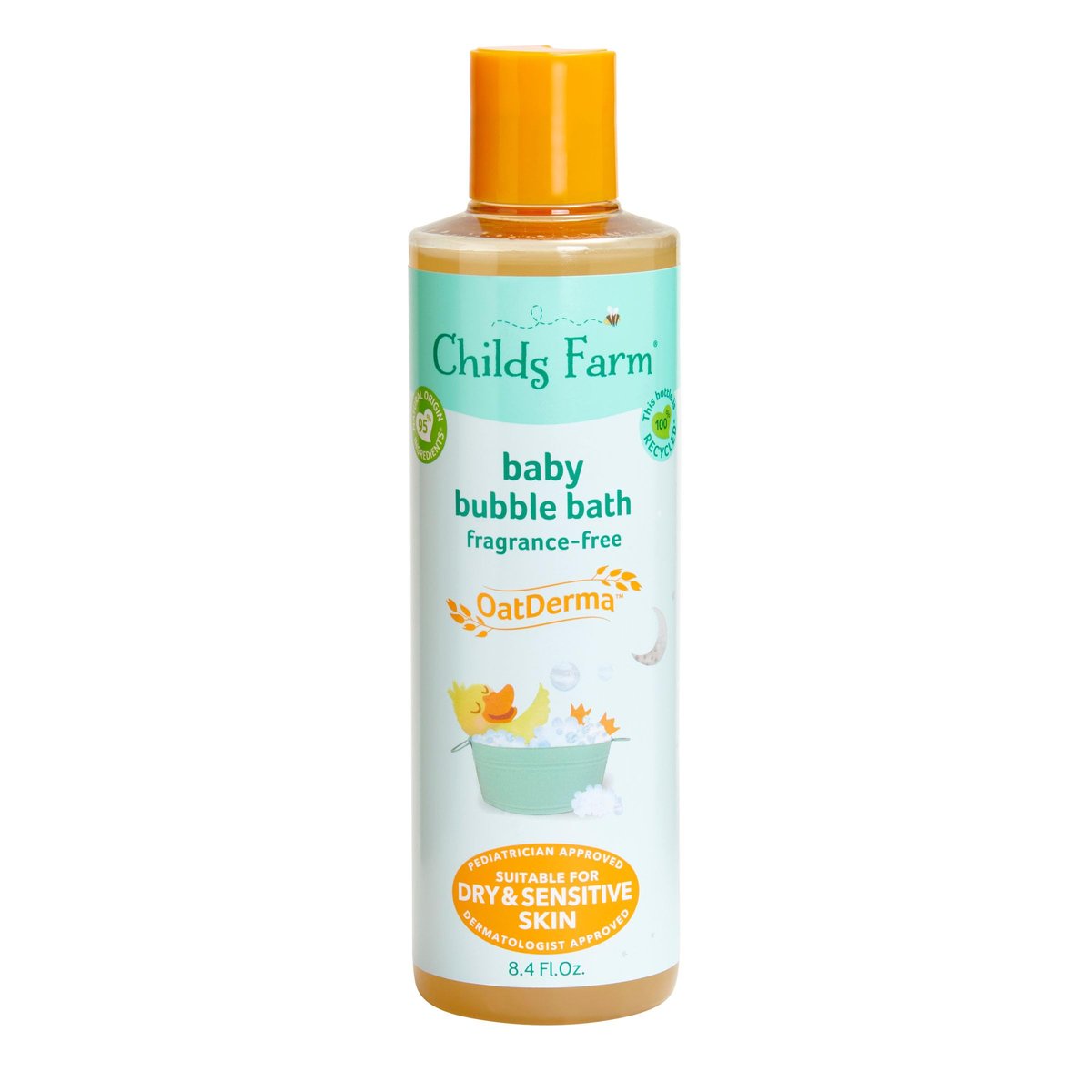 Childs Farm OatDerma Badeschaum, Duftfrei, Sanfte Reinigung und Pflege für trockene, empfindliche Haut, geeignet für Neugeborene, 250 ml