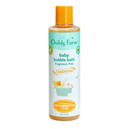 Childs Farm OatDerma Badeschaum, Duftfrei, Sanfte Reinigung und Pflege für trockene, empfindliche Haut, geeignet für Neugeborene, 250 ml