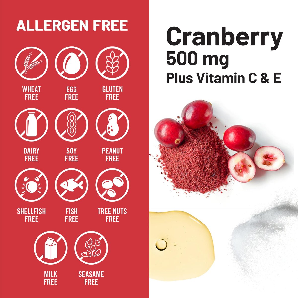 NatureWise Cranberry Kapseln für Frauen - 500 mg Cranberry Extrakt (25:1) + Vitamin C & E - Reinigung für Harnwege & Blase - Vegan, Non-GMO, Zuckerfrei - 60 Kapseln [1-Monatsvorrat]