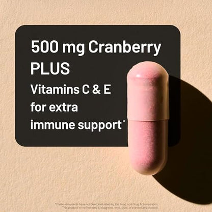 NatureWise Cranberry Kapseln für Frauen - 500 mg Cranberry Extrakt (25:1) + Vitamin C & E - Reinigung für Harnwege & Blase - Vegan, Non-GMO, Zuckerfrei - 60 Kapseln [1-Monatsvorrat]