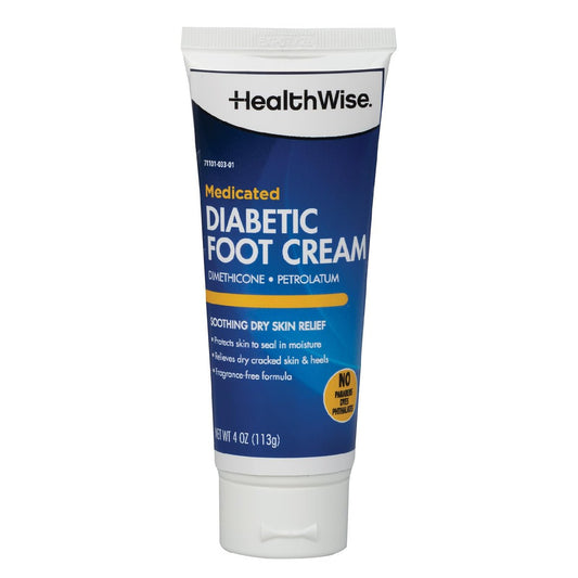 HealthWise Medizinische Diabetiker-Fußcreme | Dimethicon + Petrolatum | Schützt und versiegelt | Lindert trockene Füße | Parabenfrei | Geruchsfrei | 113 g