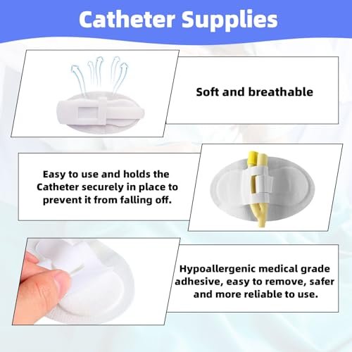 20 Stück Foley-Katheter-Befestigungsvorrichtung, Katheterschlauchhalter, Klebeband für Urinbeutel, Beinhalter für Katheterzubehör für Einzel-/Doppelschlauch, G-Sonde und Ernährungssonde