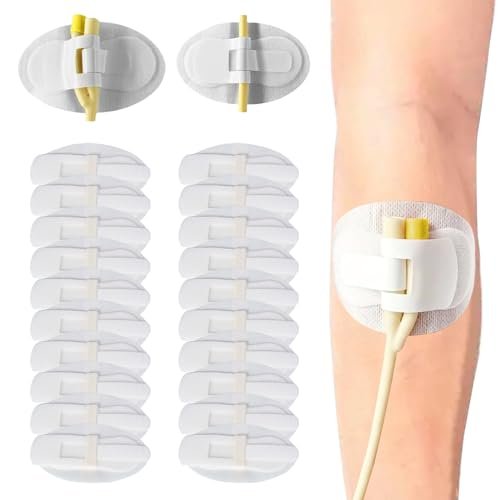 20 Stück Foley-Katheter-Befestigungsvorrichtung, Katheterschlauchhalter, Klebeband für Urinbeutel, Beinhalter für Katheterzubehör für Einzel-/Doppelschlauch, G-Sonde und Ernährungssonde