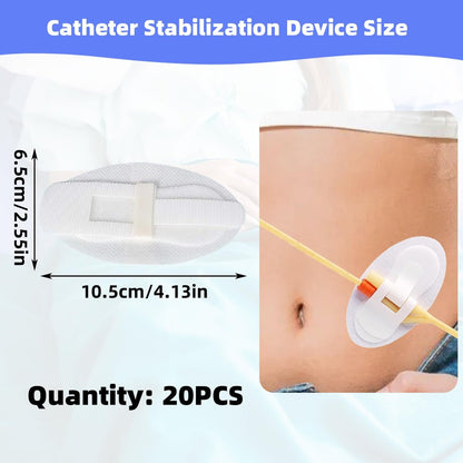 20 Stück Foley-Katheter-Befestigungsvorrichtung, Katheterschlauchhalter, Klebeband für Urinbeutel, Beinhalter für Katheterzubehör für Einzel-/Doppelschlauch, G-Sonde und Ernährungssonde