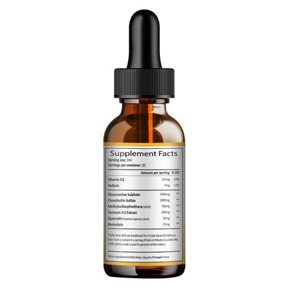 Totaria Glucosamin Chondroitin MSM Liquid Drops mit Vitamin D3 und Kurkuma – Gelenkunterstützung für Beweglichkeit, Flexibilität und Knochen, 60 ml (2 Fl. Oz.)