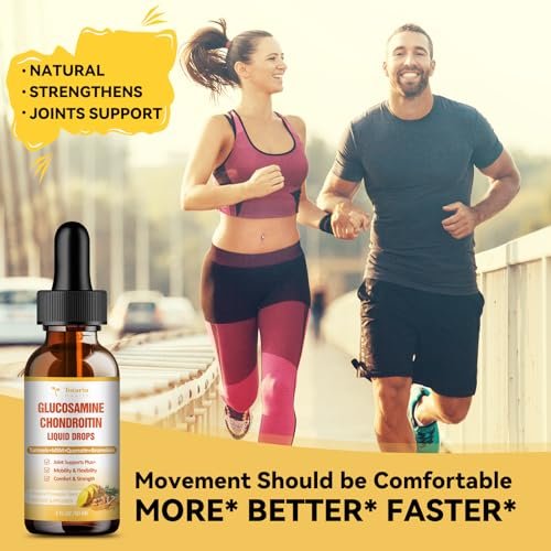 Totaria Glucosamin Chondroitin MSM Liquid Drops mit Vitamin D3 und Kurkuma – Gelenkunterstützung für Beweglichkeit, Flexibilität und Knochen, 60 ml (2 Fl. Oz.)