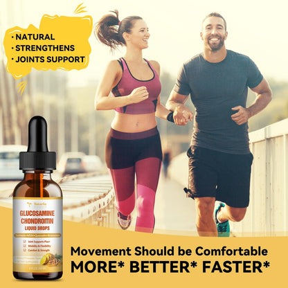 Totaria Glucosamin Chondroitin MSM Liquid Drops mit Vitamin D3 und Kurkuma – Gelenkunterstützung für Beweglichkeit, Flexibilität und Knochen, 60 ml (2 Fl. Oz.)