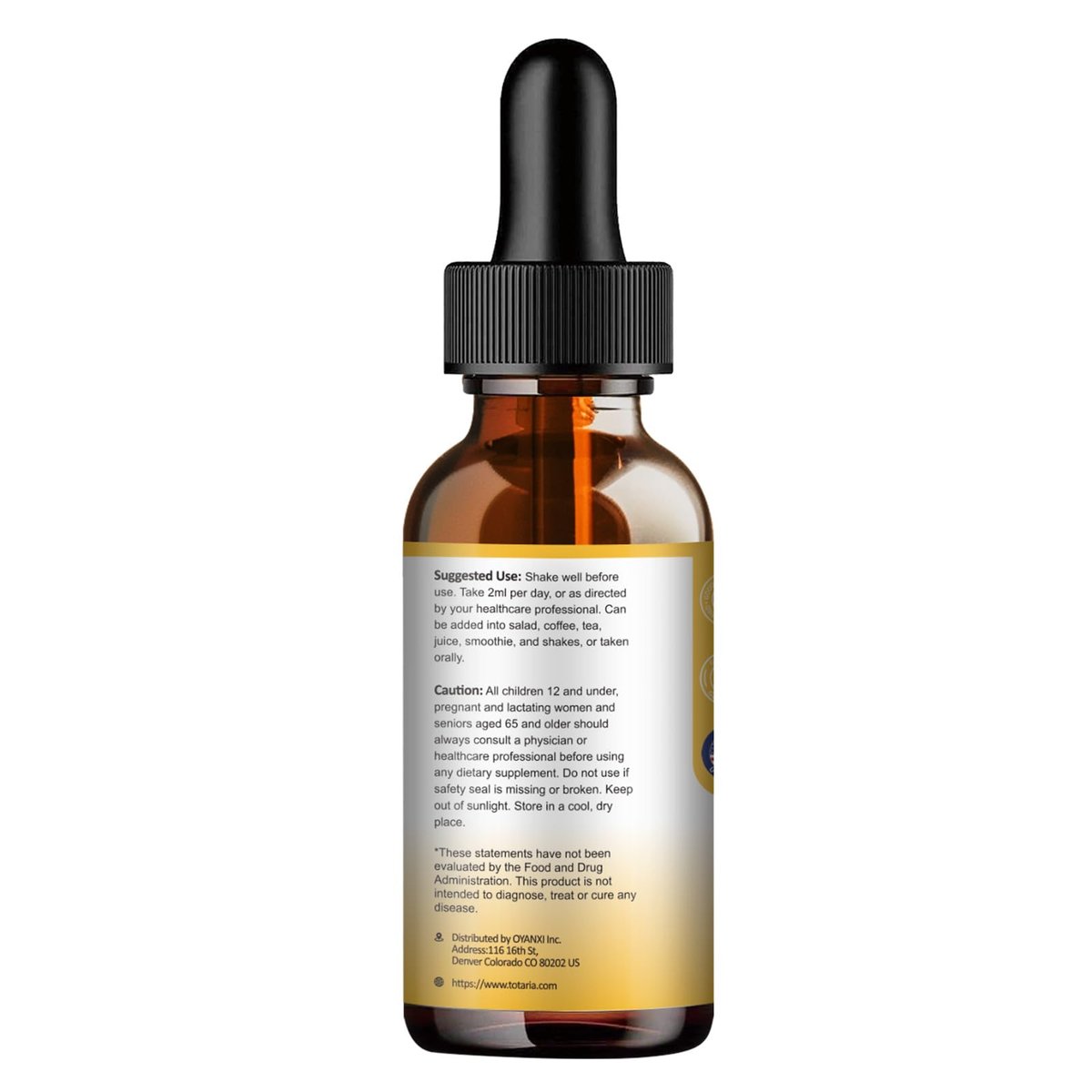 Totaria Glucosamin Chondroitin MSM Liquid Drops mit Vitamin D3 und Kurkuma – Gelenkunterstützung für Beweglichkeit, Flexibilität und Knochen, 60 ml (2 Fl. Oz.)