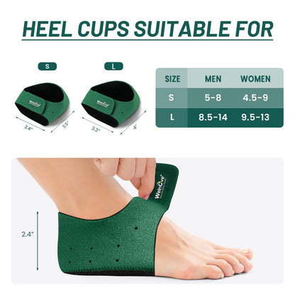 Fersenpolster für Plantarfasziitis – Welnove Anti-Rutsch Fersenkissen für Damen und Herren, Fersensporn Schmerzlinderung, Einlegesohlen für Achillessehnenentzündung, trockene und rissige Fersen (Größe S)