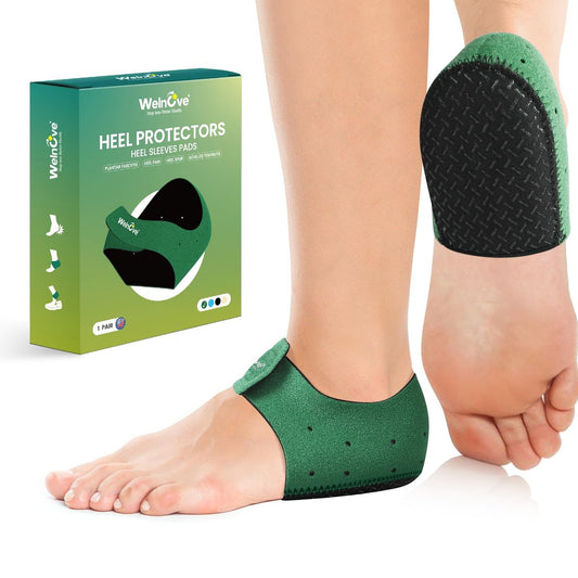 Fersenpolster für Plantarfasziitis – Welnove Anti-Rutsch Fersenkissen für Damen und Herren, Fersensporn Schmerzlinderung, Einlegesohlen für Achillessehnenentzündung, trockene und rissige Fersen (Größe S)