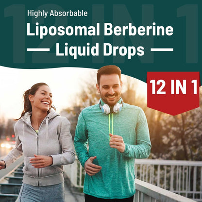 Berberin HCl Supplement 3000 mg – Liposomales Berberin HCl Liquid – AMPK-Aktivator mit Kurkuma, Ceylon-Zimt, 12 natürliche Inhaltsstoffe – 60 ml