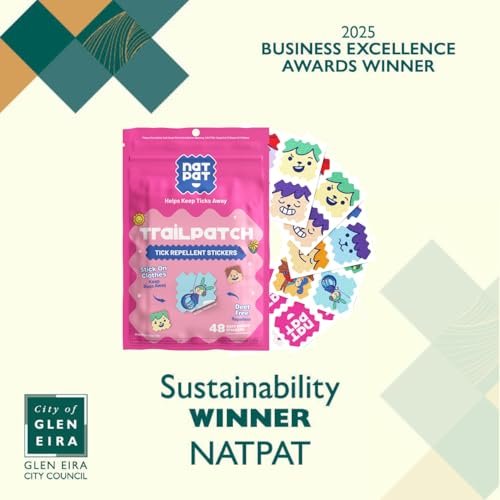 NATPAT TrailPatch Zeckenschutz-Sticker für Kinder – 48er Pack, natürlich & chemiefrei