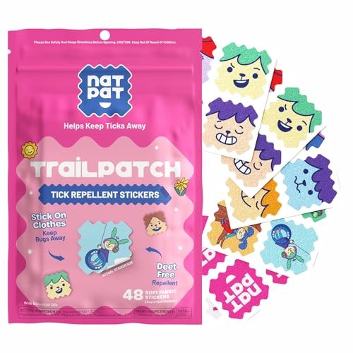 NATPAT TrailPatch Zeckenschutz-Sticker für Kinder – 48er Pack, natürlich & chemiefrei