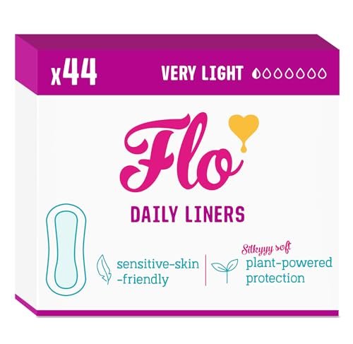 Flo - Tägliche Slipeinlagen (44er Pack) - Organische Bambus-Slipeinlagen für Frauen - Sehr leichter Fluss - Verpackt, ultradünn - Saugfähig, weich & atmungsaktiv - Duftfrei - Vegan & tierversuchsfrei