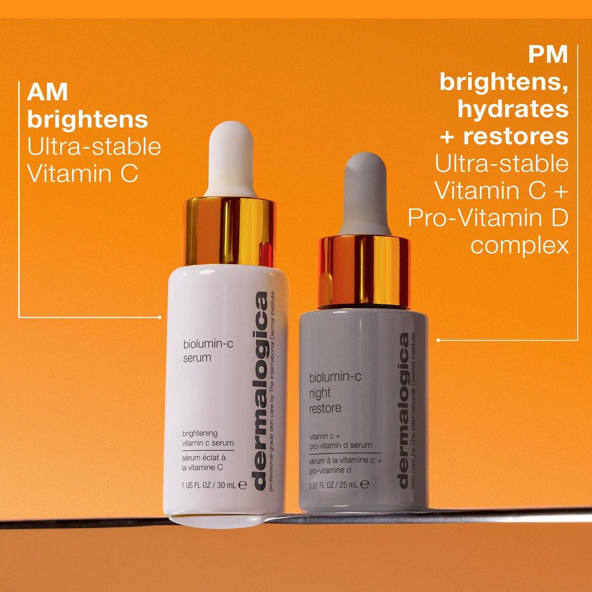 Dermalogica BioLumin-C Night Restore Vitamin C Serum – Nachtpflege mit Vitamin C für Feuchtigkeit und Barriereschutz, 25 ml