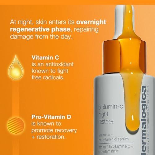 Dermalogica BioLumin-C Night Restore Vitamin C Serum – Nachtpflege mit Vitamin C für Feuchtigkeit und Barriereschutz, 25 ml