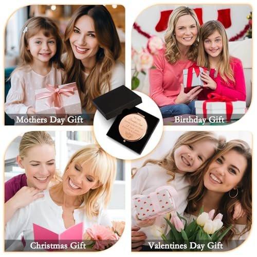Weihnachtsgeschenk für Tante – Personalisierbarer Kompaktspiegel aus Edelstahl – Geschenkidee für Tanten