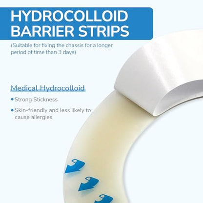 Heagimed 20 Stück Ostomy Barrier Strips – Hautfreundliche Hydrokolloid-Barrierestreifen für Stomabeutel, Kolostomie- und Ileostomie-Versorgung