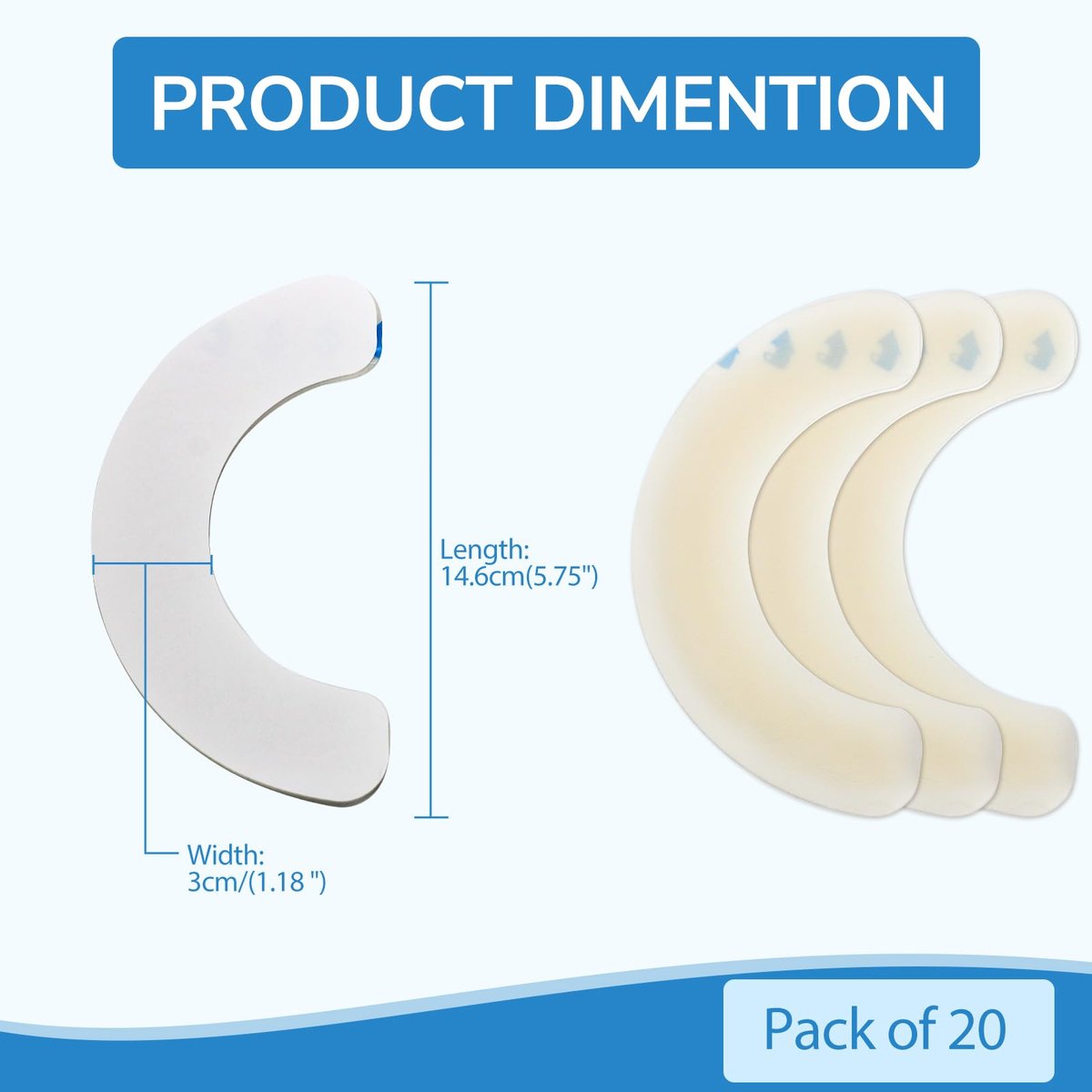 Heagimed 20 Stück Ostomy Barrier Strips – Hautfreundliche Hydrokolloid-Barrierestreifen für Stomabeutel, Kolostomie- und Ileostomie-Versorgung