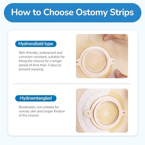 Heagimed 20 Stück Ostomy Barrier Strips – Hautfreundliche Hydrokolloid-Barrierestreifen für Stomabeutel, Kolostomie- und Ileostomie-Versorgung