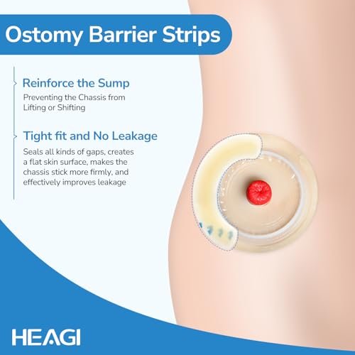 Heagimed 20 Stück Ostomy Barrier Strips – Hautfreundliche Hydrokolloid-Barrierestreifen für Stomabeutel, Kolostomie- und Ileostomie-Versorgung