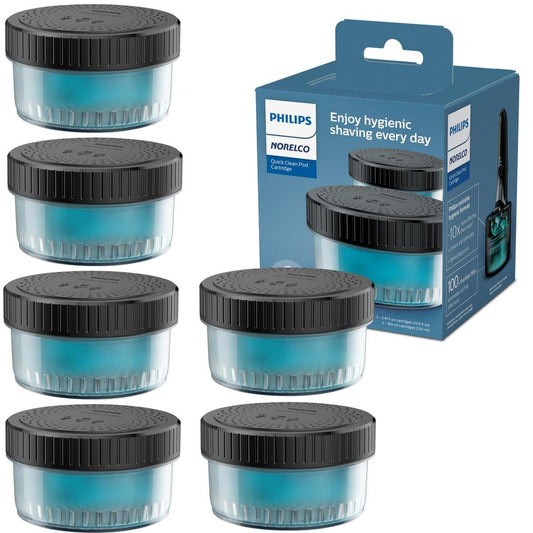 Norelco Philips Quick Clean Pod Patrone – Rasiererpflege und Reinigung, 6x 5,4 fl oz Kartuschen (bis zu 1,5 Jahre Vorrat), BD9011AZ