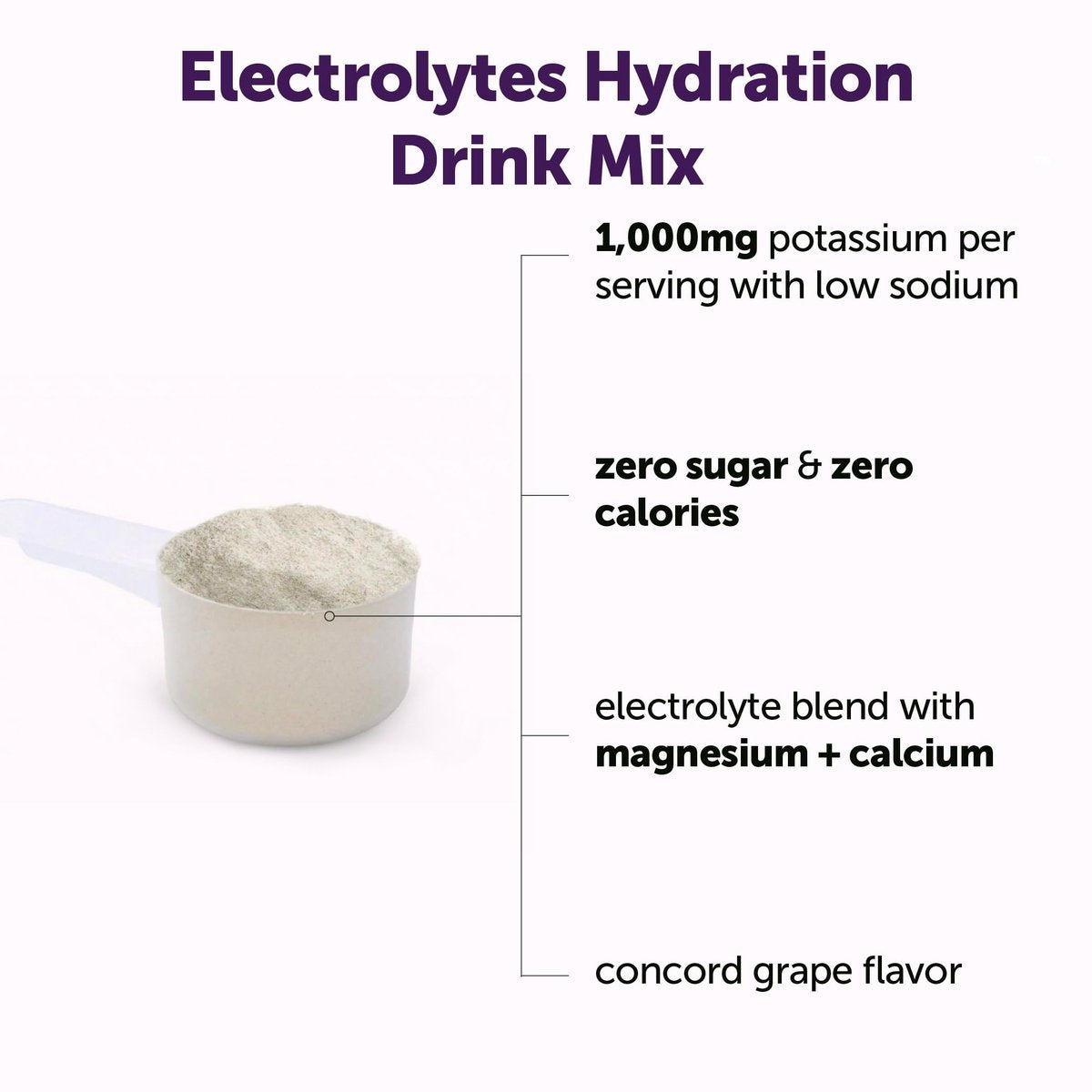 Micro Ingredients Hydration Electrolyte Pulver, 453 g (69 Portionen) | Concord Traube Geschmack | Hoher Kaliumgehalt (1.000 mg) + Kokoswasser | Zuckerfrei, Keto-freundlich | Non-GMO
