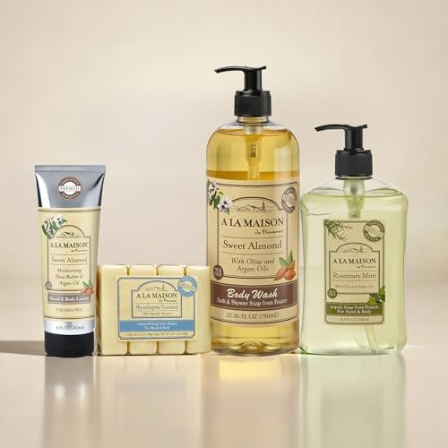 A LA MAISON French Liquid Hand Soap Nachfüllbeutel - Natürliche Handseife mit ätherischen Ölen - Biologisch abbaubar, pflanzlich, vegan, tierversuchsfrei (33,8 Fl Oz Beutel (1er Pack), Lavendel Aloe)