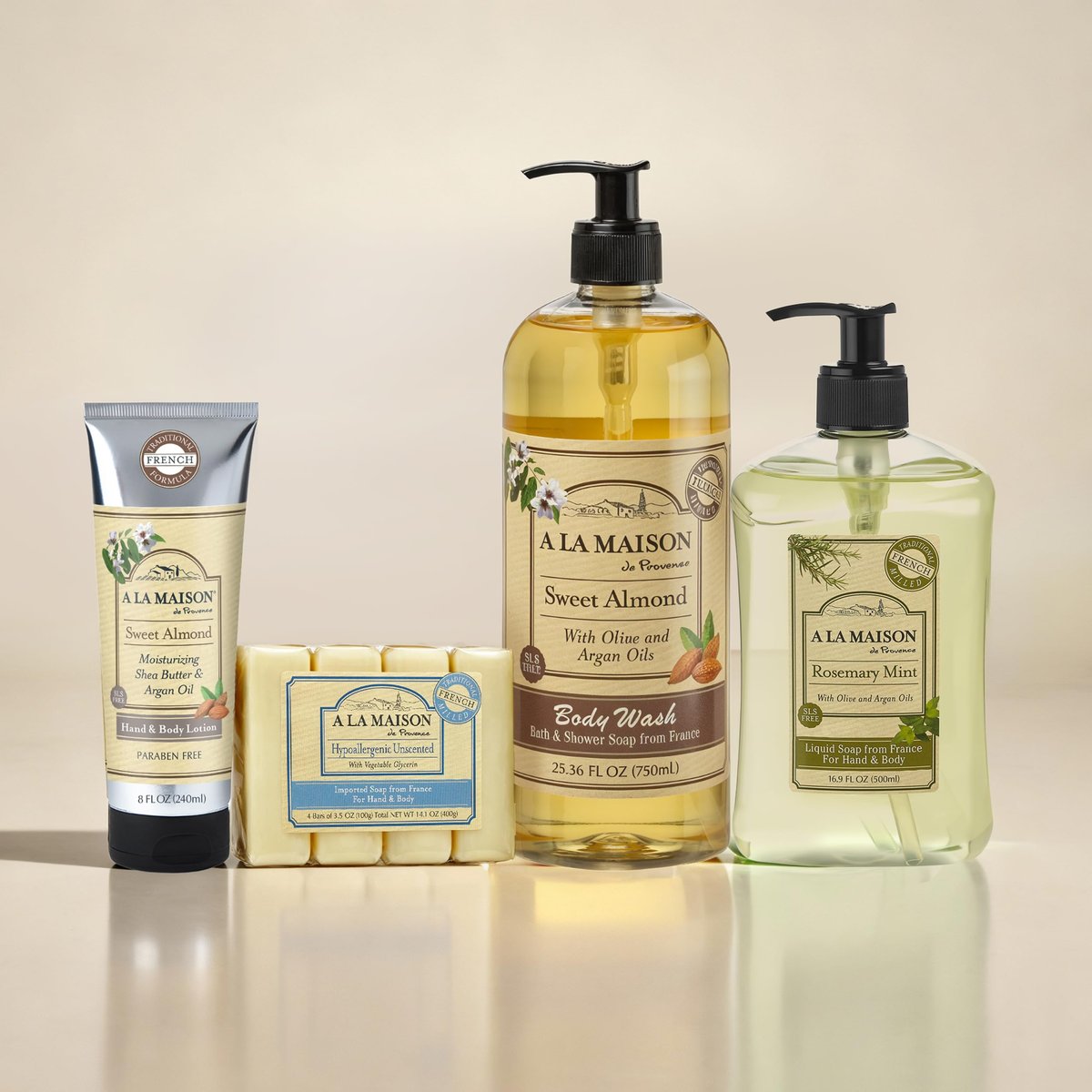 A LA MAISON French Liquid Hand Soap Nachfüllbeutel - Natürliche Handseife mit ätherischen Ölen - Biologisch abbaubar, pflanzlich, vegan, tierversuchsfrei (33,8 Fl Oz Beutel (1er Pack), Lavendel Aloe)