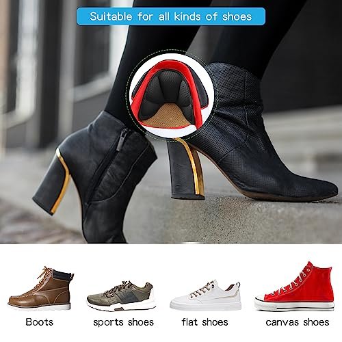 Fersenpolster für lose Schuhe – Klebende Fersenpolster, 6er-Pack (3x2er-Pack Schwarz), verhindert Fersenrutschen und Blasen