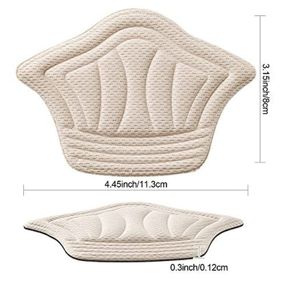 Fersenpolster für Damen und Herren, selbstklebende Fersenaufkleber, wiederverwendbare Fersenpolster für zu große Schuhe und Stiefel – 2x Schwarz + 4x Beige