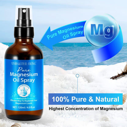 Magnesium Spray – Reines Magnesiumöl in Glasflasche, leicht absorbierbar, 120 ml