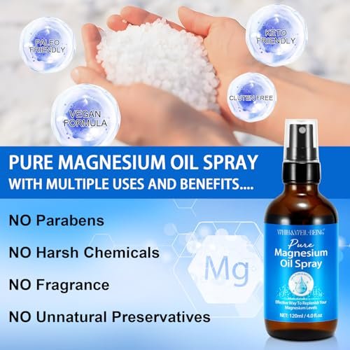 Magnesium Spray – Reines Magnesiumöl in Glasflasche, leicht absorbierbar, 120 ml