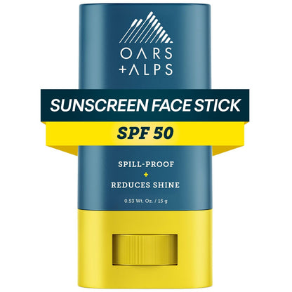 Oars + Alps Matte Gesichts-Sonnenstick, SPF 50, Reisegröße, parfümfrei, wasser- und schweißbeständig, für alle Hauttypen, dermatologisch getestet, feuchtigkeitsspendend, 0,53 Unzen