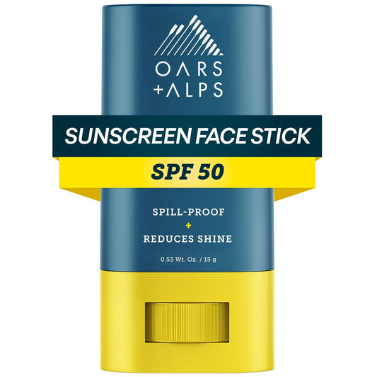 Oars + Alps Matte Gesichts-Sonnenstick, SPF 50, Reisegröße, parfümfrei, wasser- und schweißbeständig, für alle Hauttypen, dermatologisch getestet, feuchtigkeitsspendend, 0,53 Unzen