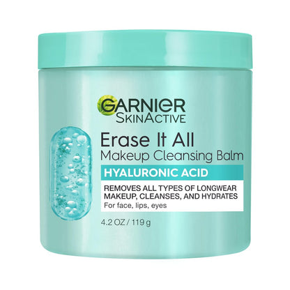 Garnier Erase It All Makeup Cleansing Balm mit Hyaluronsäure – rückfettender Gesichtsreiniger & Make-up-Entferner, 4,2 Oz