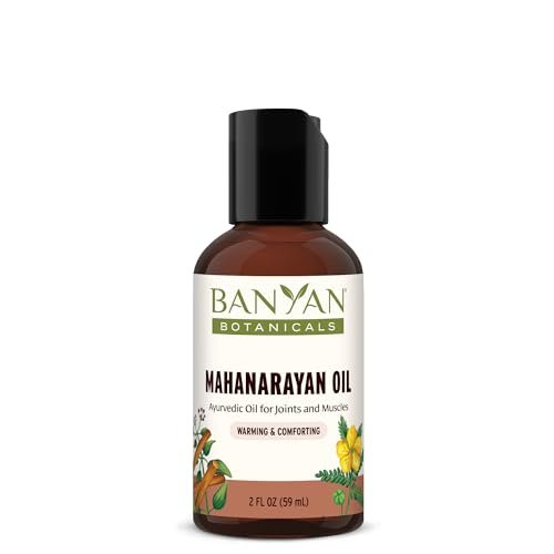 Banyan Botanicals Mahanarayan Öl – 99% Bio Ayurvedisches Massageöl – Tiefenwirksames Kräuteröl zur Wärmung, Beruhigung und Linderung von Gelenken und Muskeln – 2 oz – Nicht-GMO, nachhaltig bezogenes Abhyanga-Öl
