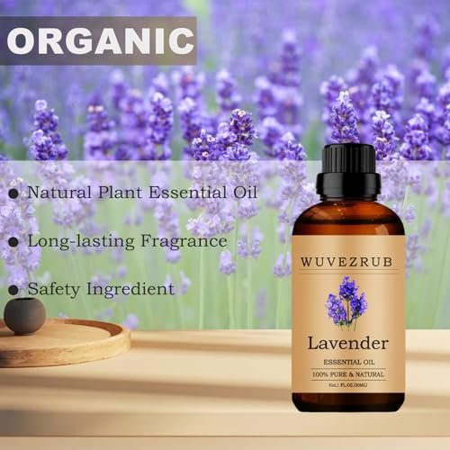 Wuvezrub Lavendel Bio-ätherisches Öl 30 ml – 100% reines natürliches Aromatherapie-Öl für Diffuser